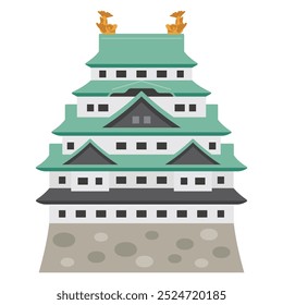 Castillo de Nagoya Ilustración vectorial simple