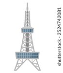 Nagoya TV Tower simple vector illustration