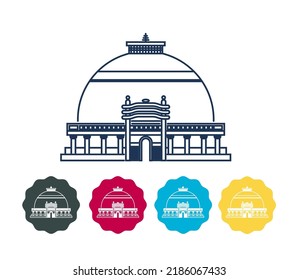 Nagpur City - Deekshabhoomi -  Icon Illustration as EPS 10 File 