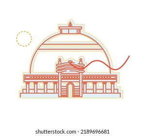 Nagpur City - Deekshabhoomi -  Icon Illustration As EPS 10 File 