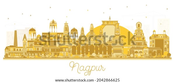 Nagpur India City Skyline Golden Buildings Stock Vector (royalty Free 