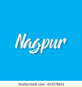 nagpur, text design. Vector calligraphy. Typography poster. Usable as background.