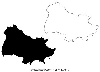 Naguabo municipality (Commonwealth of Puerto Rico, Porto Rico, PR, Unincorporated territories of the United States) map vector illustration, scribble sketch Naguabo map