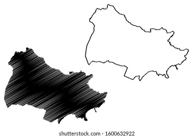 Naguabo municipality (Commonwealth of Puerto Rico, Porto Rico, PR, Unincorporated territories of the United States) map vector illustration, scribble sketch Naguabo map