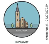 Nagykanizsa. Cities and towns in Hungary. Flat landmark