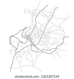 Naha Japan city with highways, major and minor roads, town footprint plan. City map with streets,  urban planning scheme. Plan street map, road graphic navigation. Vector