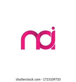 nai initial letter id modern linked circle round lowercase logo pink