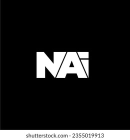 NIA letra inicial monograma tipografía logotipo vector