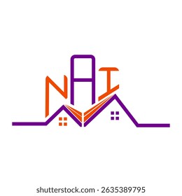 NAI Real State logo design, NAI simple and modern logo. NAI luxurious alphabet design  