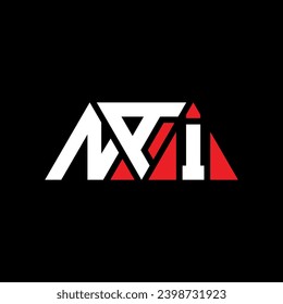 Diseño del logotipo de la letra del triángulo NAI con forma de triángulo. Monograma de diseño del logotipo del triángulo NAI. Plantilla de logotipo vectorial del triángulo NAI con color rojo. Logo triangular NAI Diseño sencillo, elegante y lujoso.