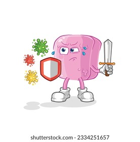 the nail against viruses cartoon. cartoon mascot vector