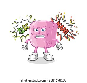 the nail anime angry vector. cartoon character