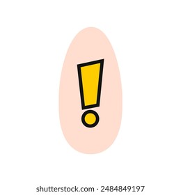 signo de exclamación de arte de uñas patrón de atención Ilustración vectorial diseño de Plantilla