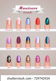 nail art fashion design trends vector template