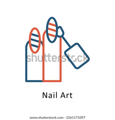 Nail Art File Vector Two Color Icon. Eps file 10