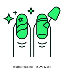 Nail Art Icon – Creative Nail Design, Beauty Care, Personal Grooming, Editable Stroke
