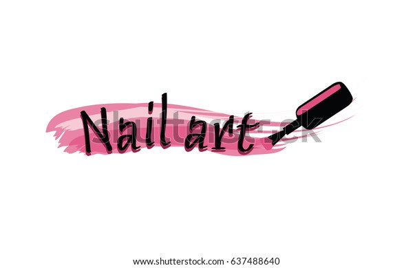 Nail Art Logo Design Stock Vector Royalty Free