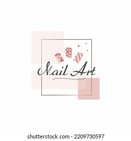 Nail art logo design with creative concept idea