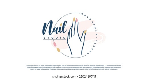 Nail art logo design vector with modern and creative style