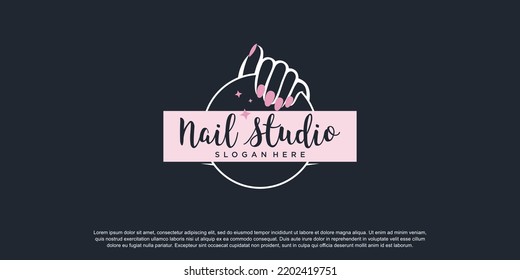 Nail art logo design vector with modern and creative style