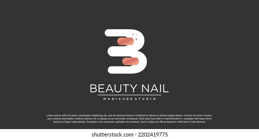 Nail art logo design vector with modern and creative style