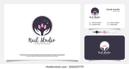 Nail art logo design vector with modern and creative style