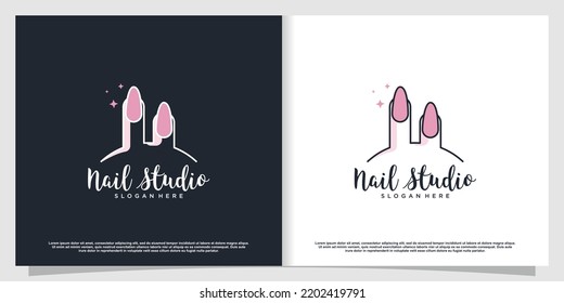 Nail art logo design vector with modern and creative style