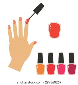 Nail art. Manicure. Vector illustration.