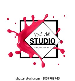 Nail Art Studio Logo Design Template.