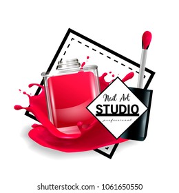 Nail Art studio logo design template.