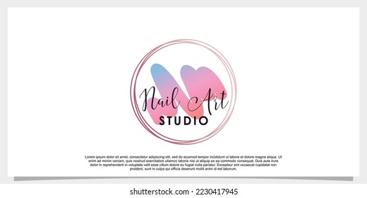 nail art studio logo design illustration