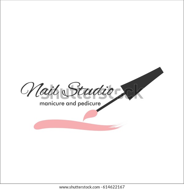 Nail Art Studio Template Logo Stock Vector (royalty Free) 614622167