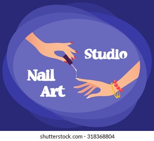 Nail art studio. Vector illustration