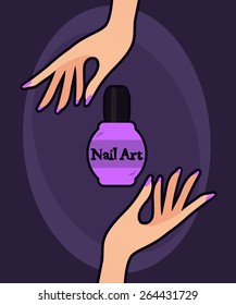 Nail art. Vector illustration. Easy to change color