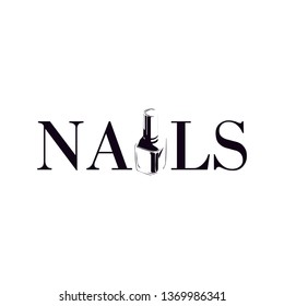 Nail artist black logo. Vector illustration