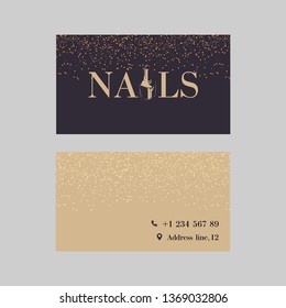 Nail Artist Business Card With Logo. Vector Illustration.