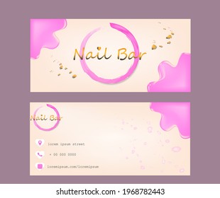 Nail bar business card with nail polish