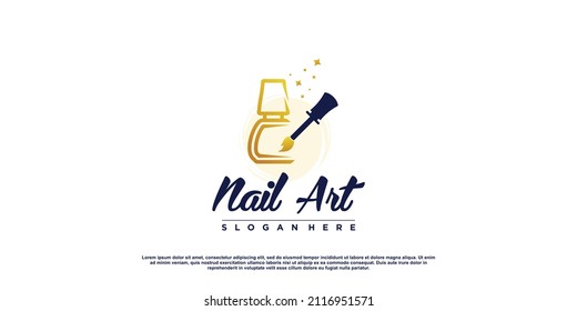 Nail beauty logo for business with creative concept Premium Vector