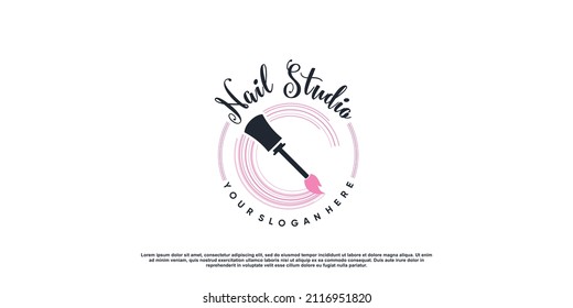 Nail beauty logo for business with creative concept Premium Vector