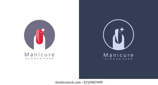 Logotipo de beleza unha com ideia de conceito de design de elemento criativo