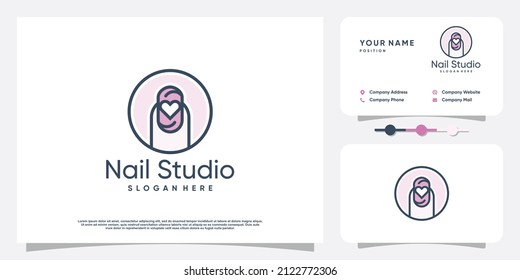 Nail beauty logo design for beauty with creative element concept Premium Vector