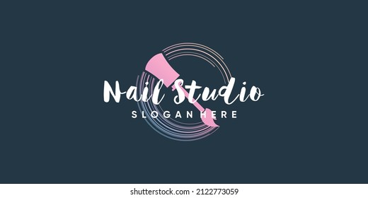 Nail beauty logo design for beauty with creative element concept Premium Vector