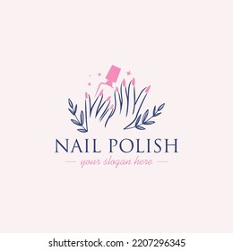 Nail beauty logo design with creative concept idea