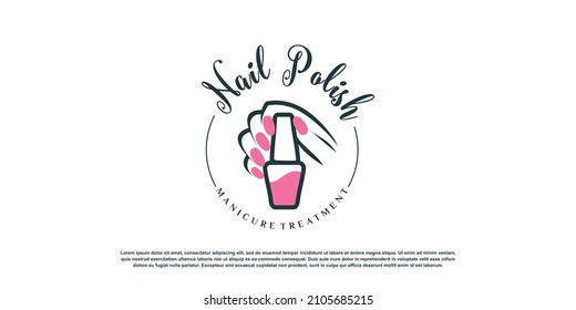 Nail beauty logo design template Premium Vector