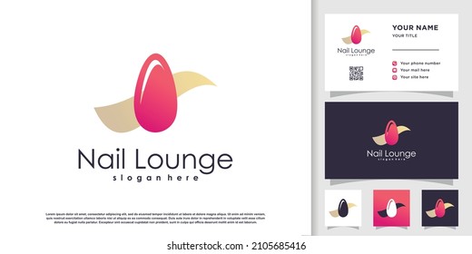 Nail beauty logo design template Premium Vector