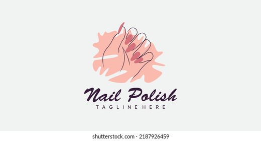 nail beauty salon logo with creative concept