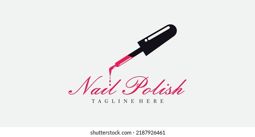 nail beauty salon logo with creative concept