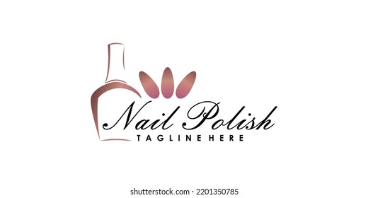 nail beauty salon logo design vector with creative concept premium vector