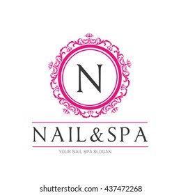  Nail Beauty Spa Logo Template, Salon And Cosmetic Brand Identity.