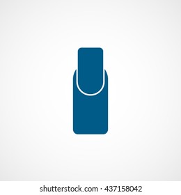 Nail Blue Flat Icon On White Background